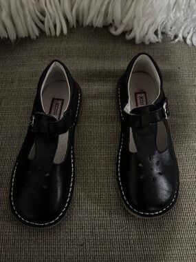 L’amour Leather Black Mary Jane Classic Shoes for Kids